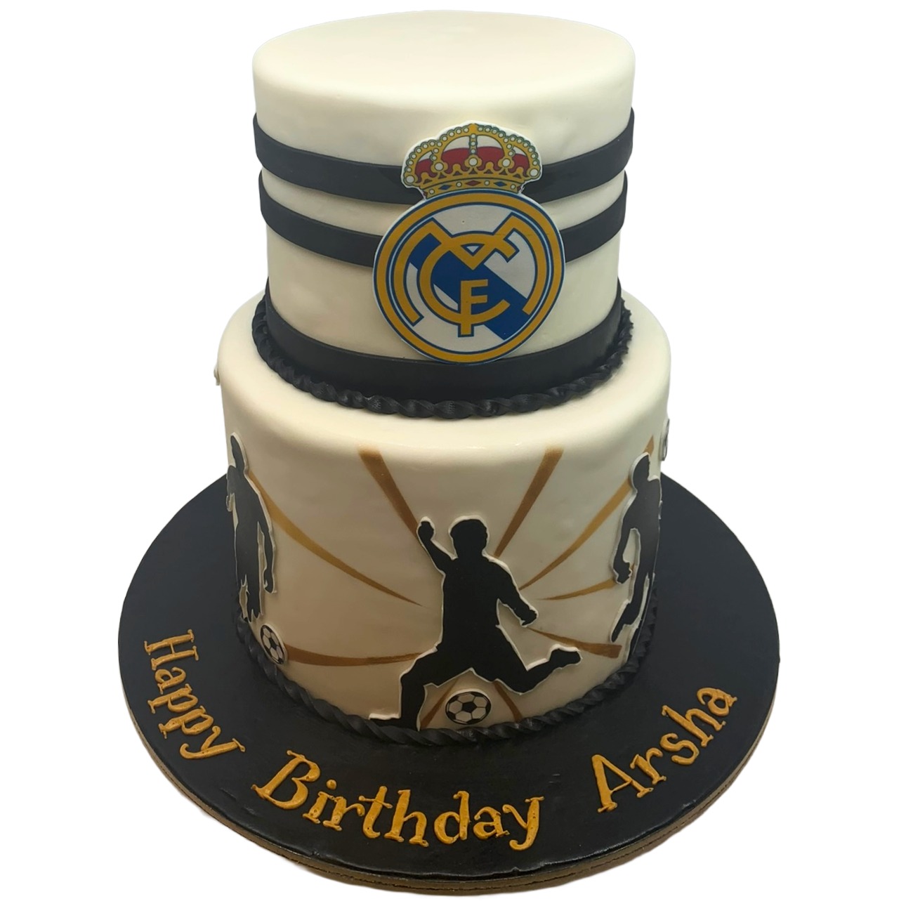 Deluxe Two-Tier Real Madrid Birthday Cake
