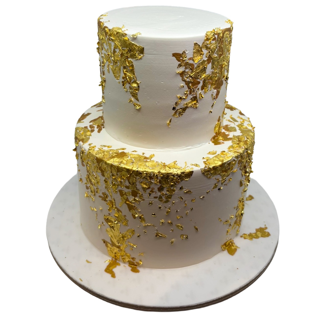Distressed Gold Leaf Wedding Cake