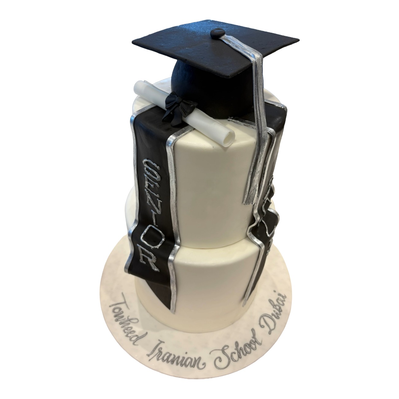 Elegant 2-Tier Senior Graduation Cake