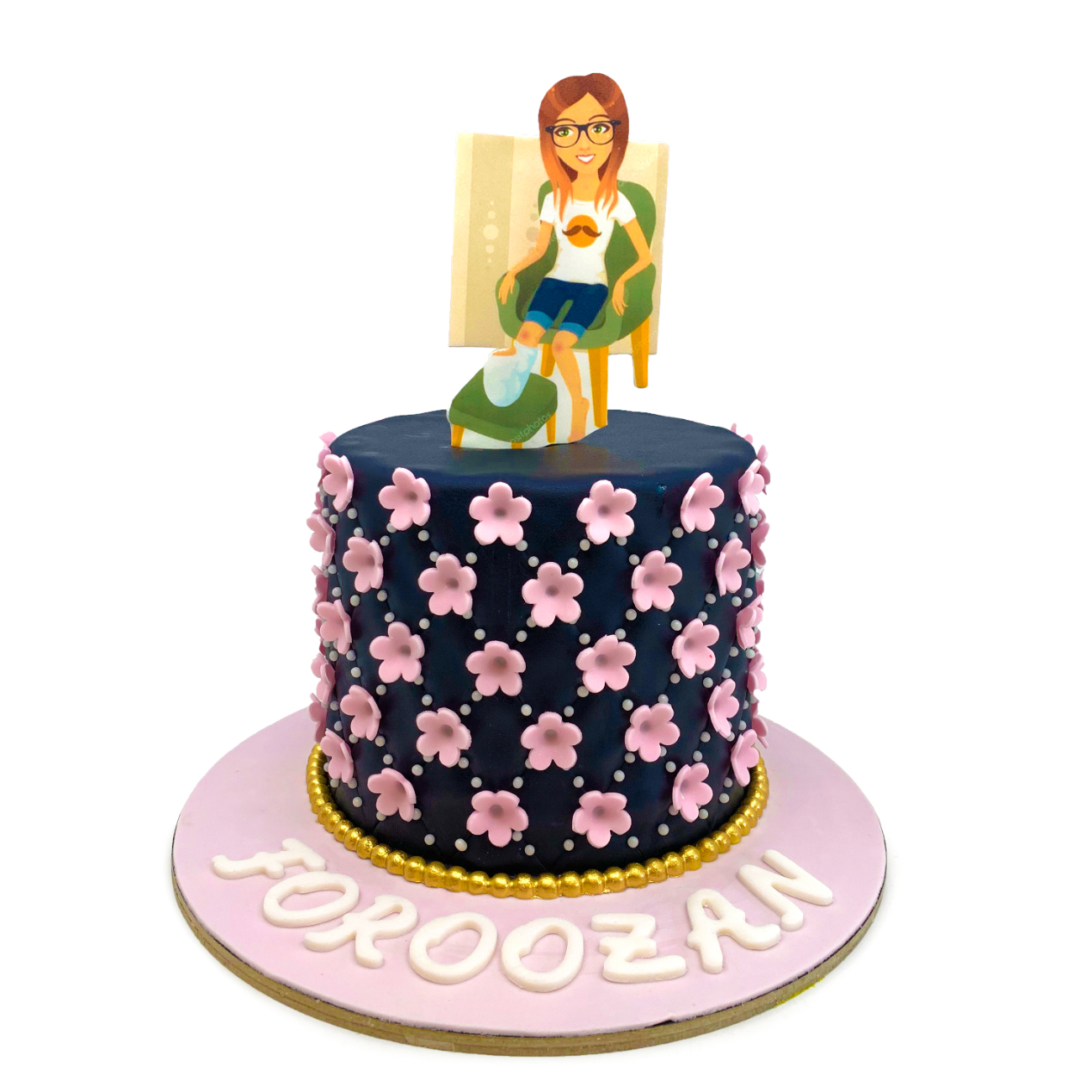 Elegant Get Well Soon Floral Cake