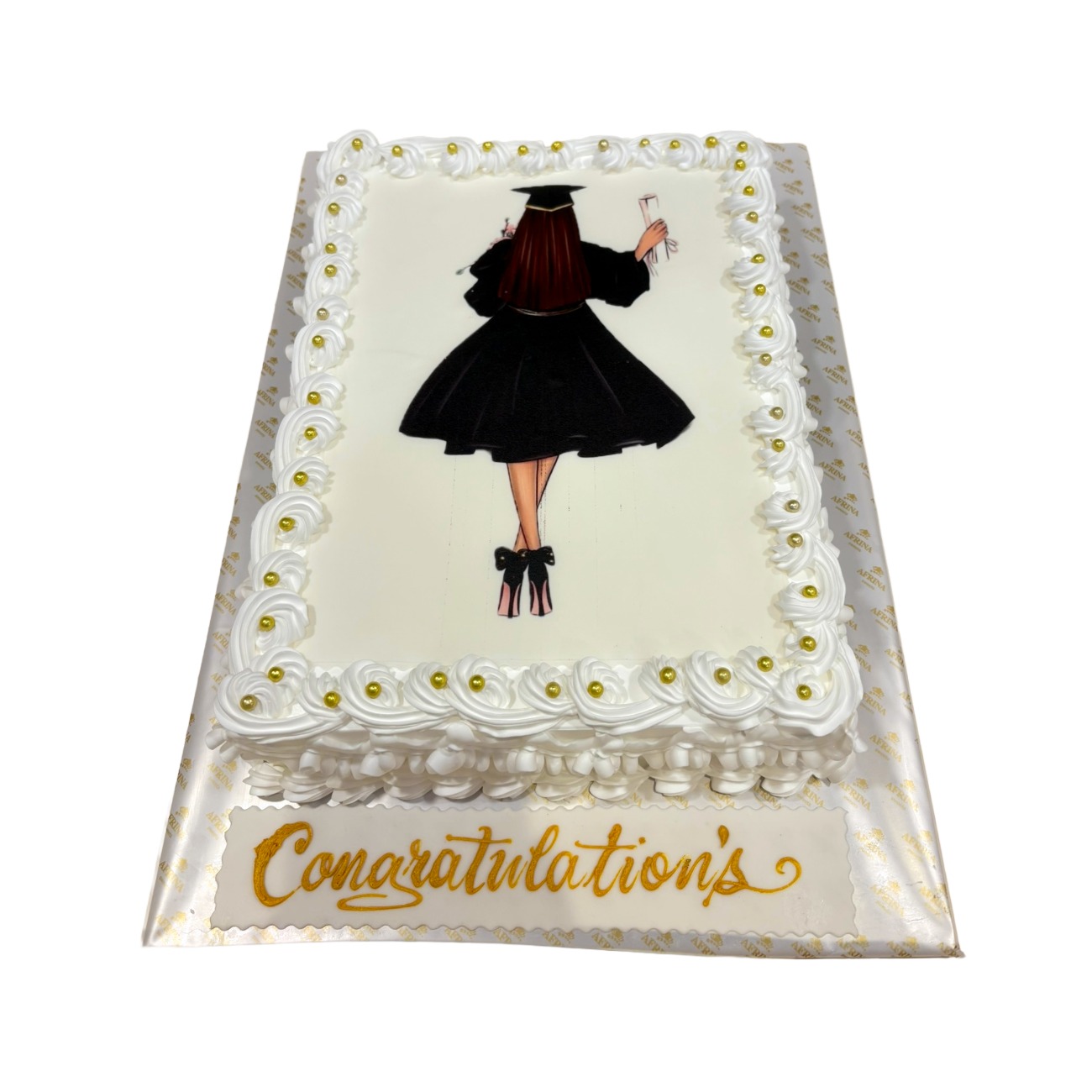 Elegant Graduate Portrait Sheet Cake