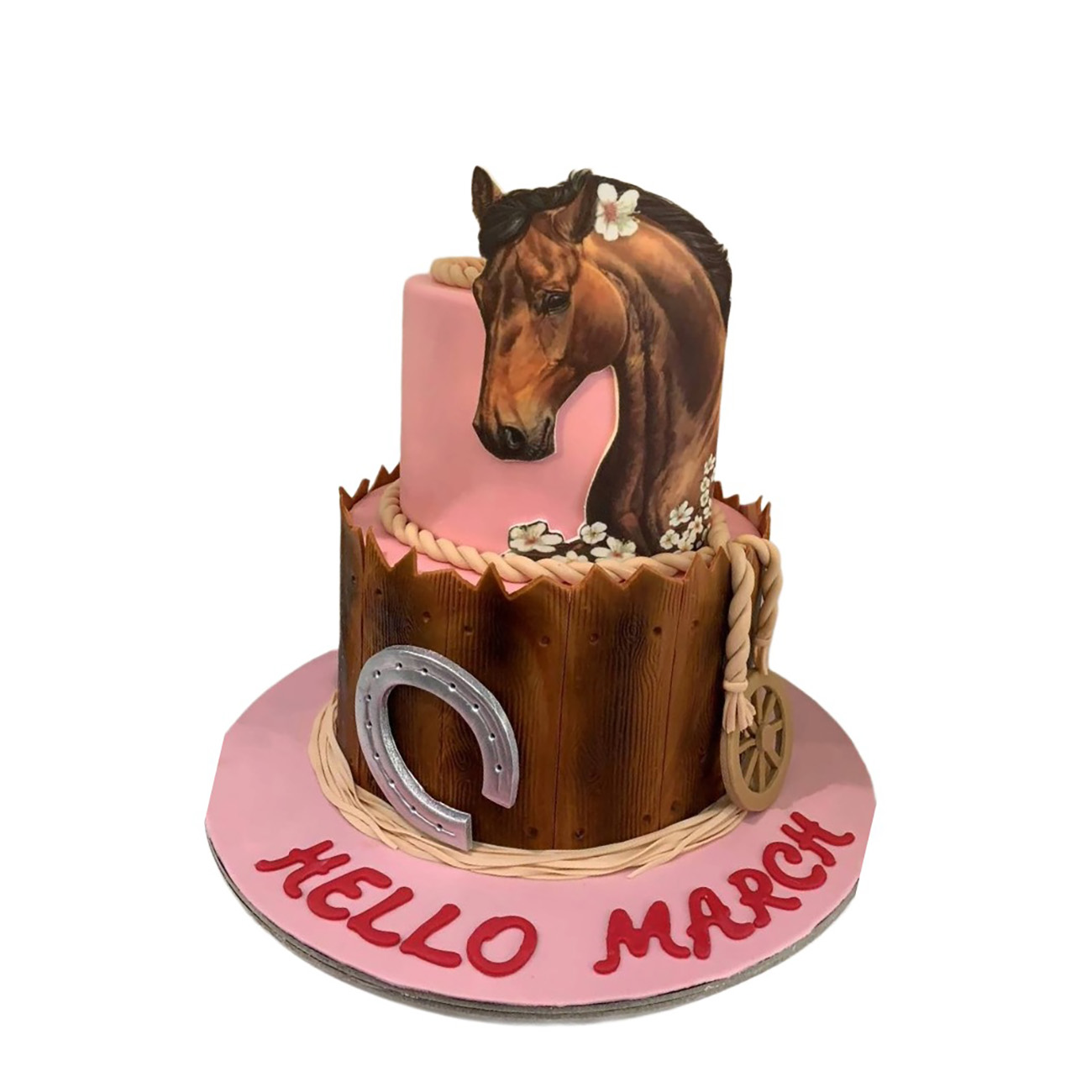 Elegant Majestic Horse Tiered Cake