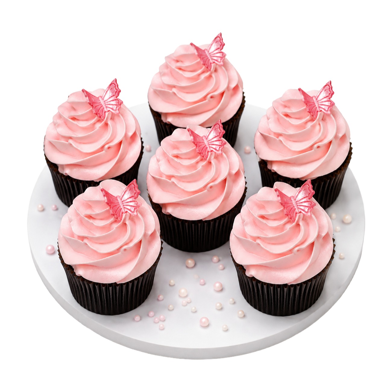 Elegant Pink Butterfly Cupcakes