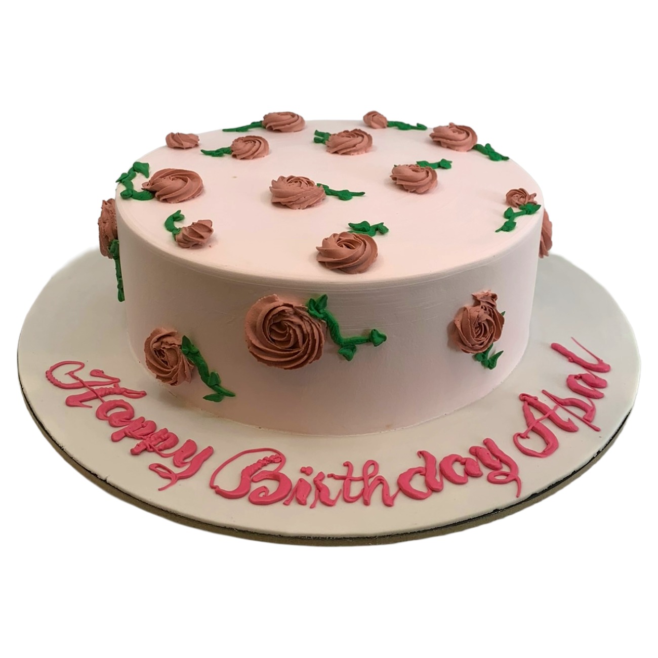 Elegant Pink Rose Garden Cake