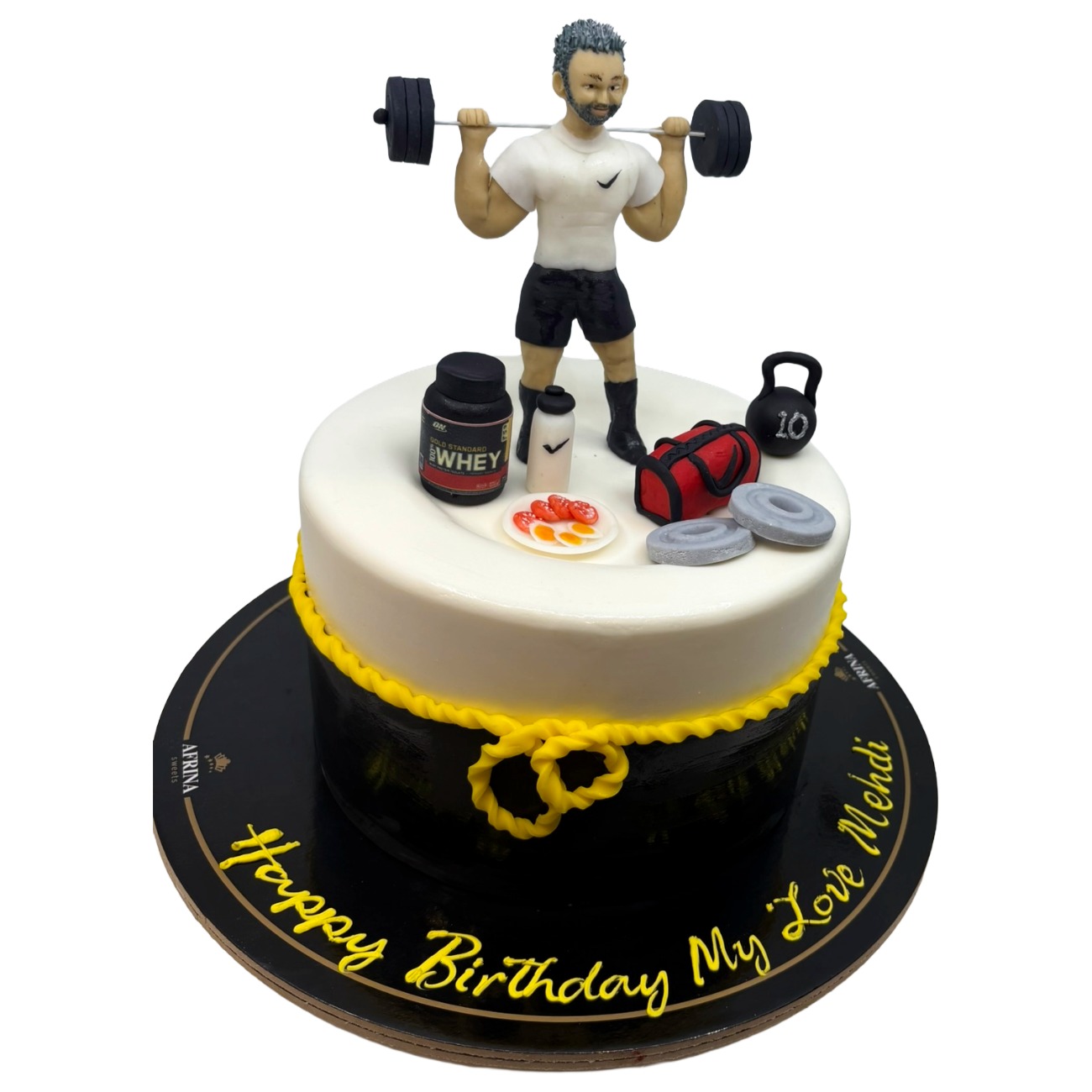 Elite Bodybuilder Weightlifting Cake
