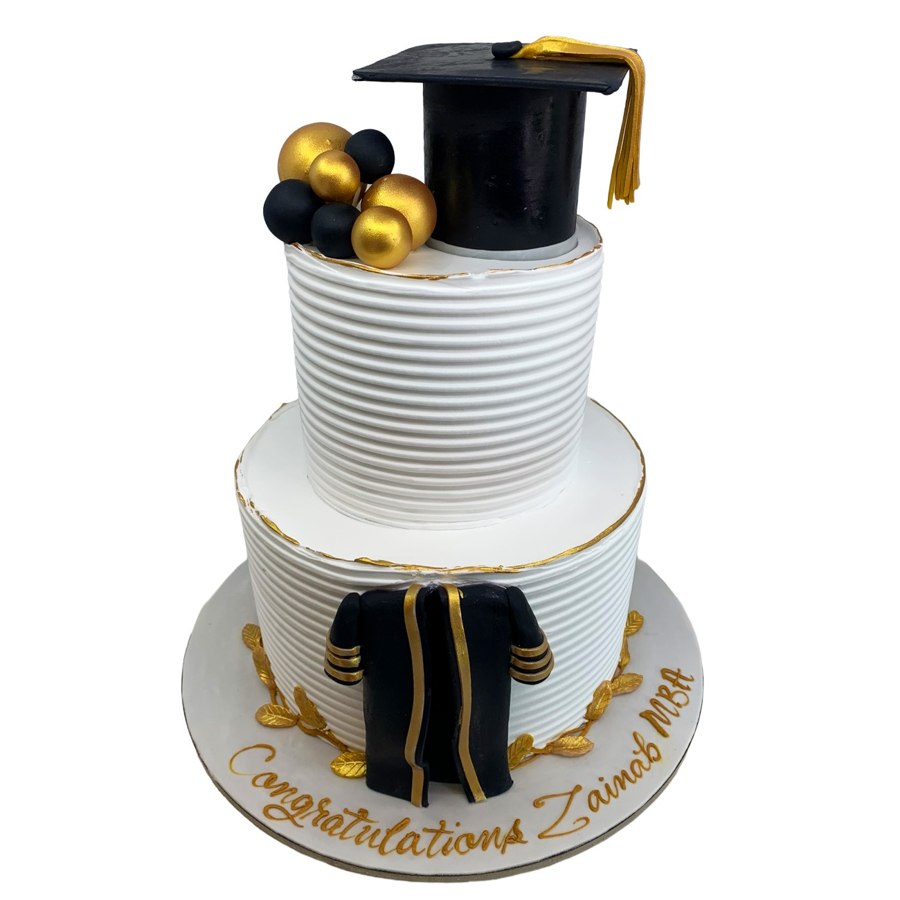 Elite Two-Tier Graduation Gown Cake