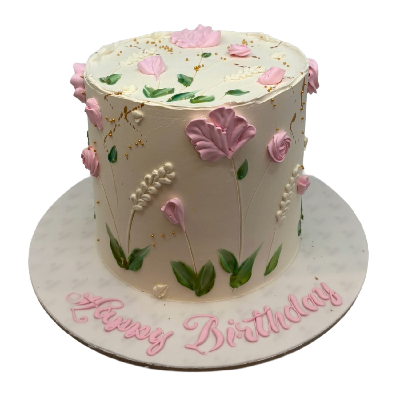 Enchanted Meadow Cute Wildflower Cake