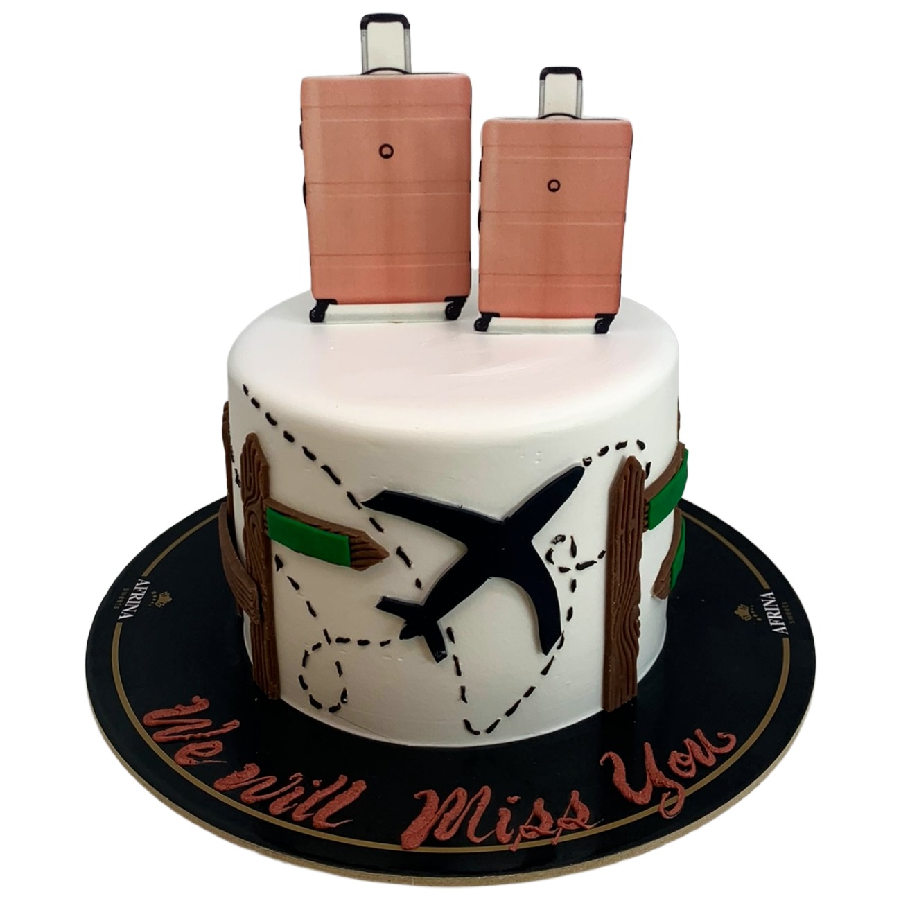 Farewell Suitcase & Airplane Cake