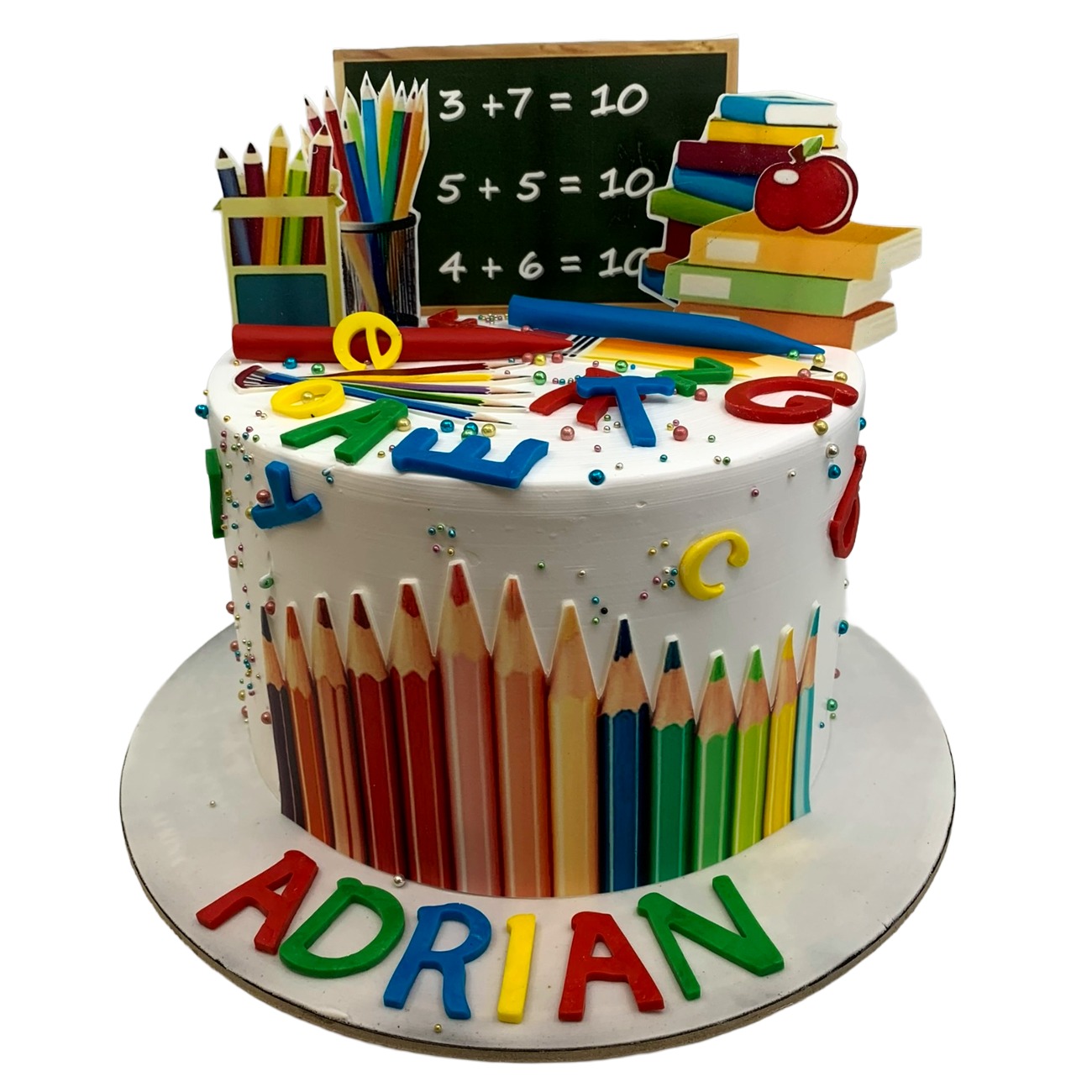 First Time School Themed Birthday Cake