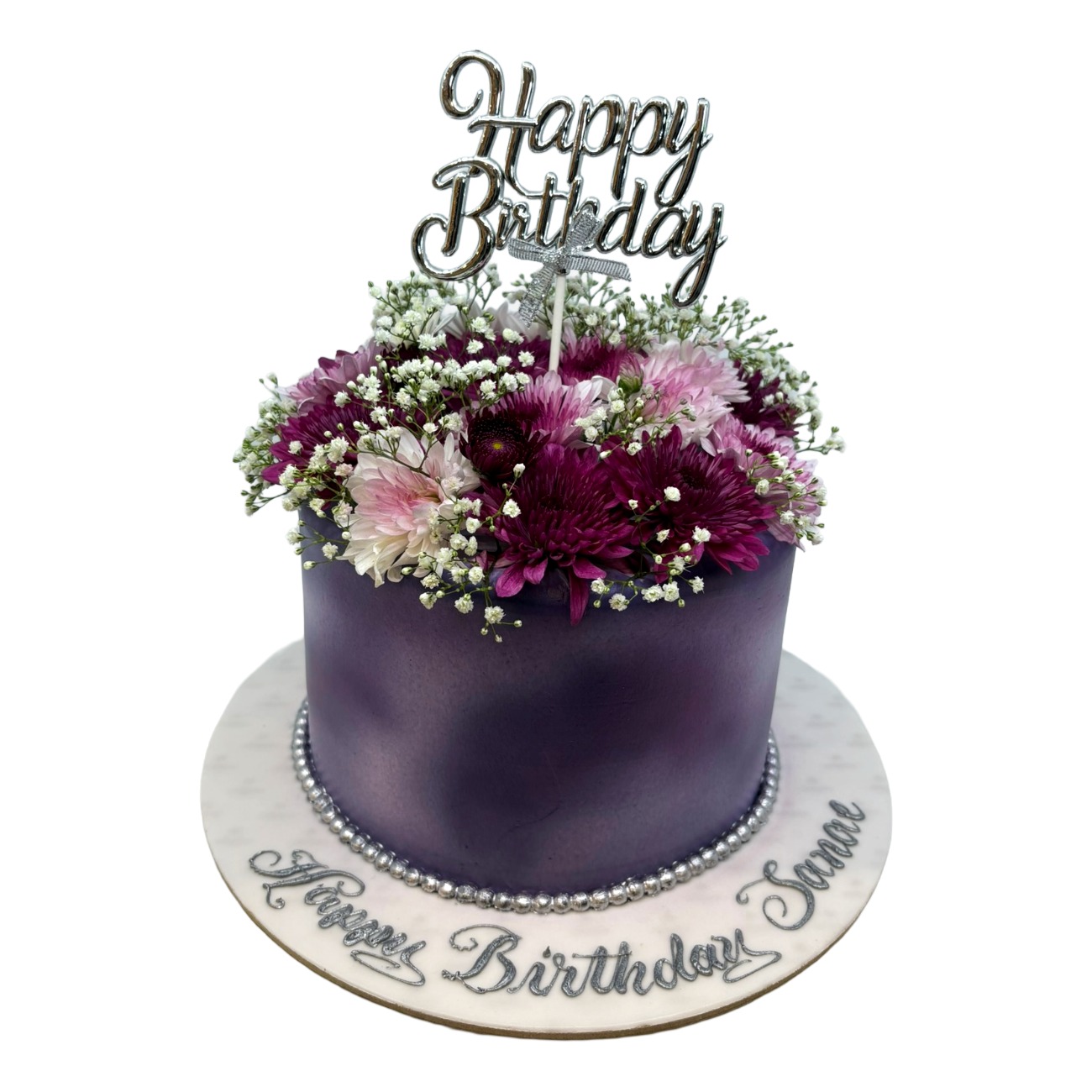 Fresh Floral Purple Cake