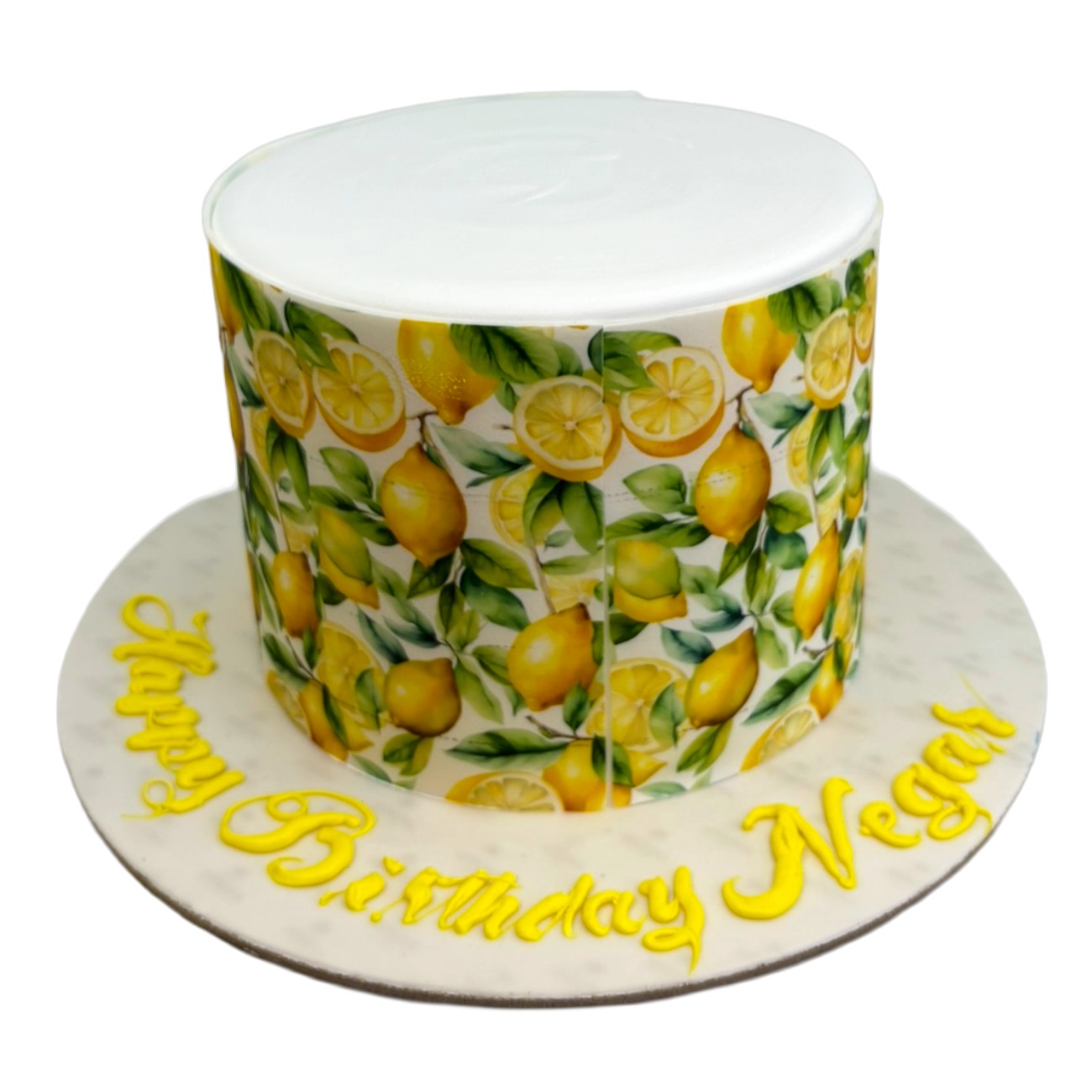 Fresh Lemon Pattern Persian Birthday Cake