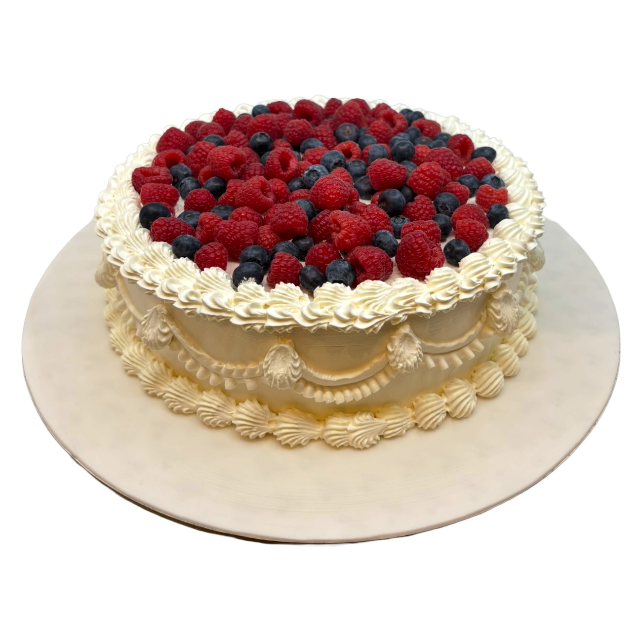 Fresh Raspberry & Blueberry Cream Cake