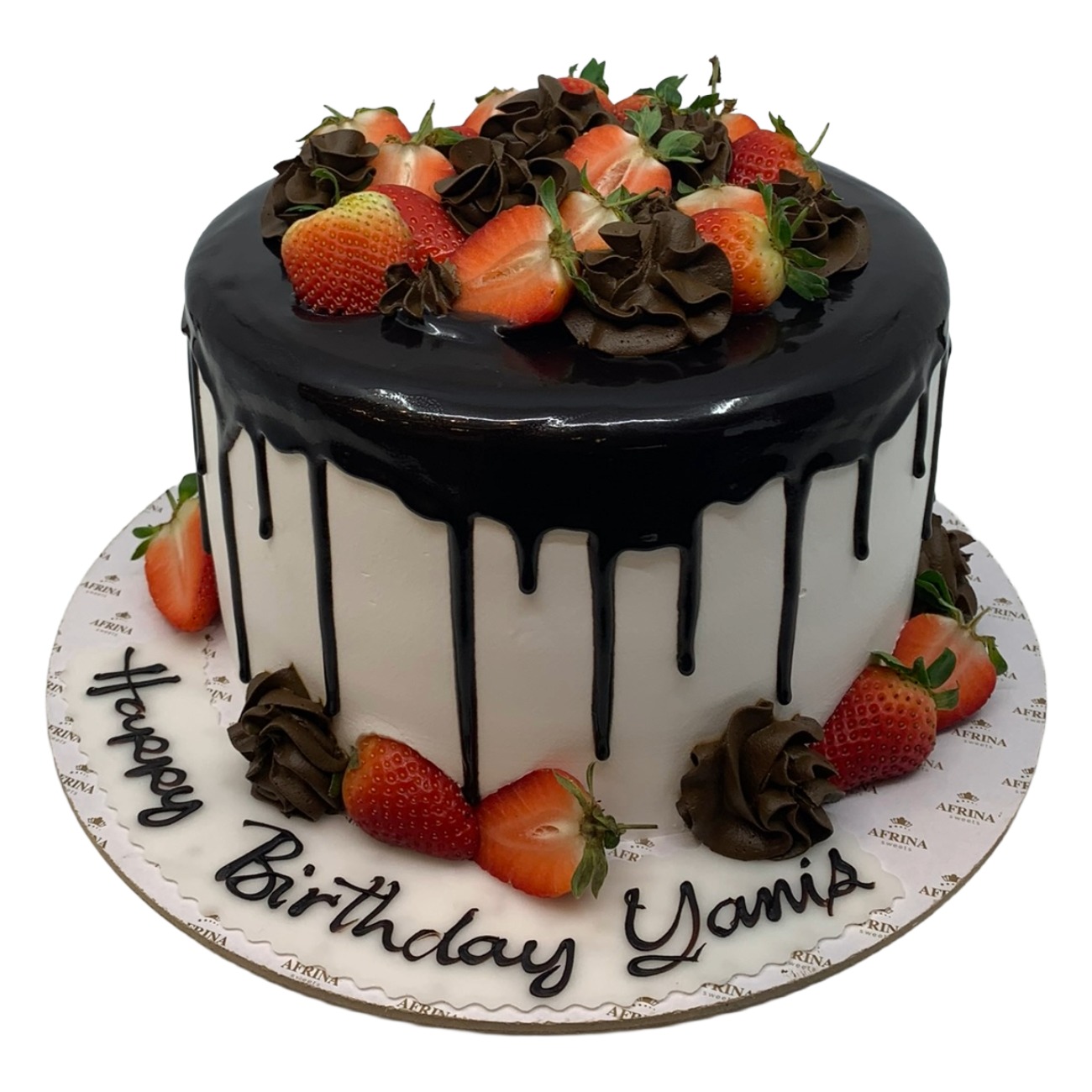 Fresh Strawberry & Chocolate Ganache Cake