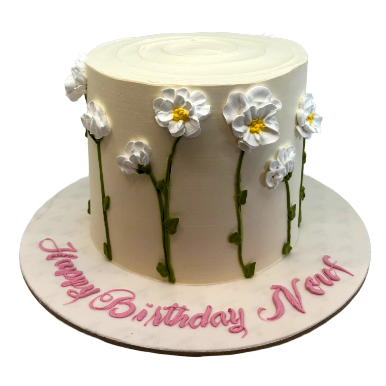 Fresh White Daisy Field Cake