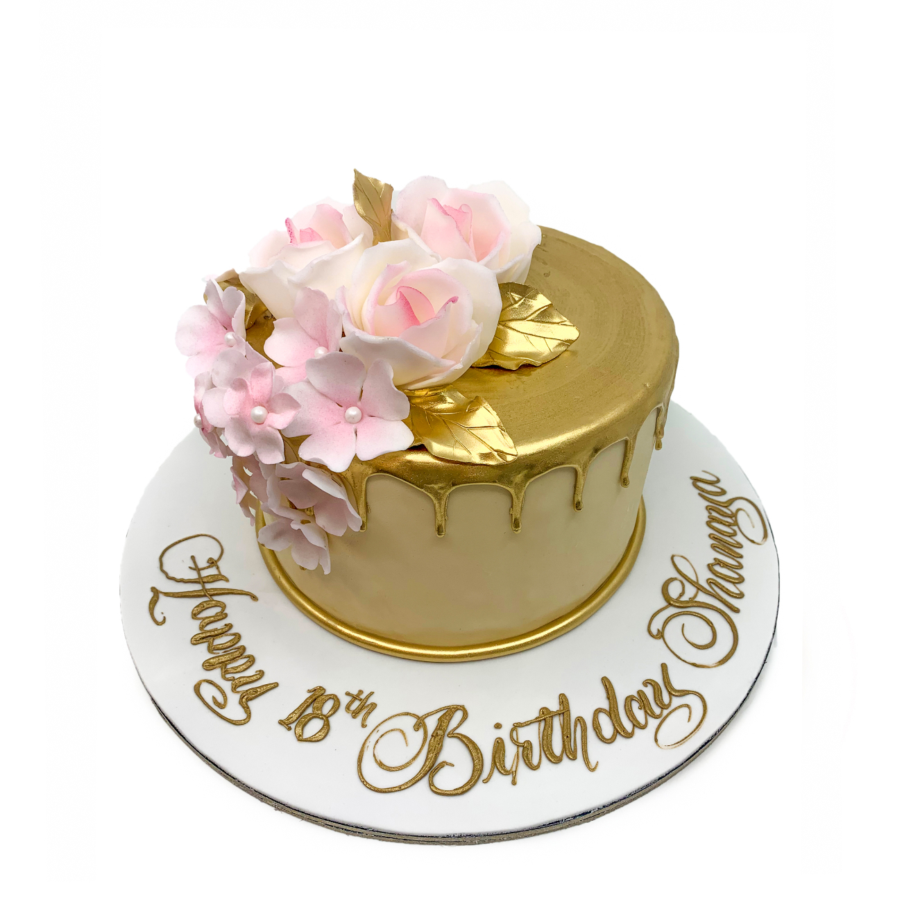 Gilded Hydrangea Elegance Cake