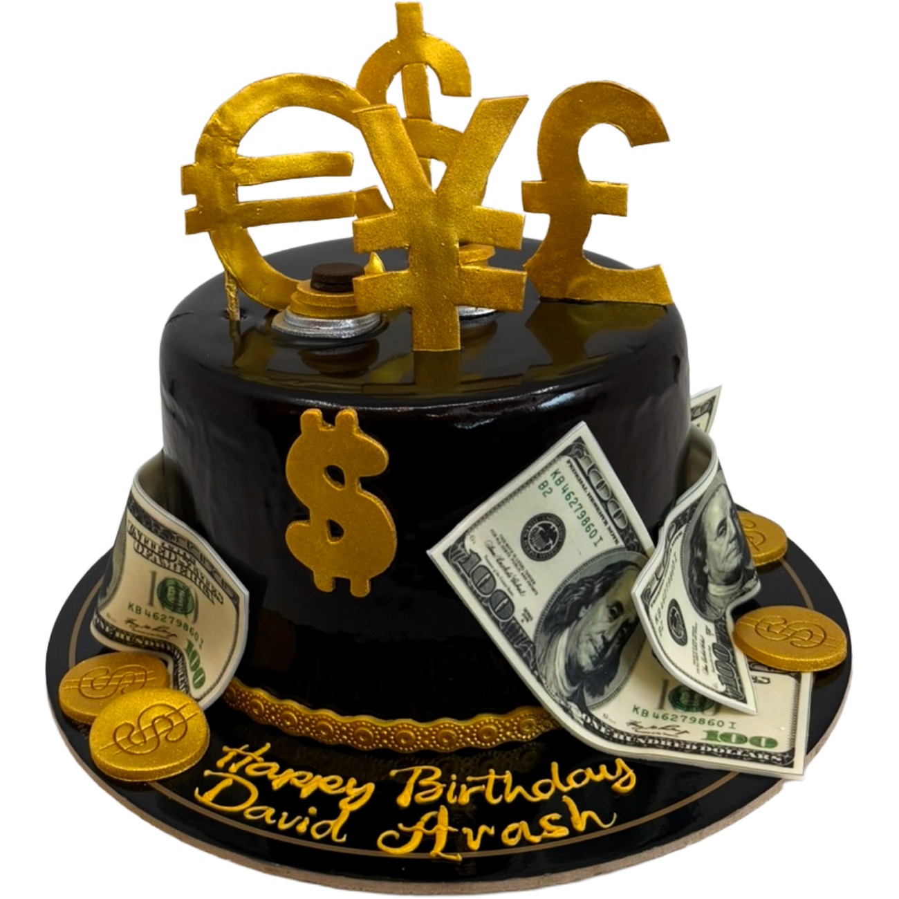 Global Wealth & Currency Custom Cake