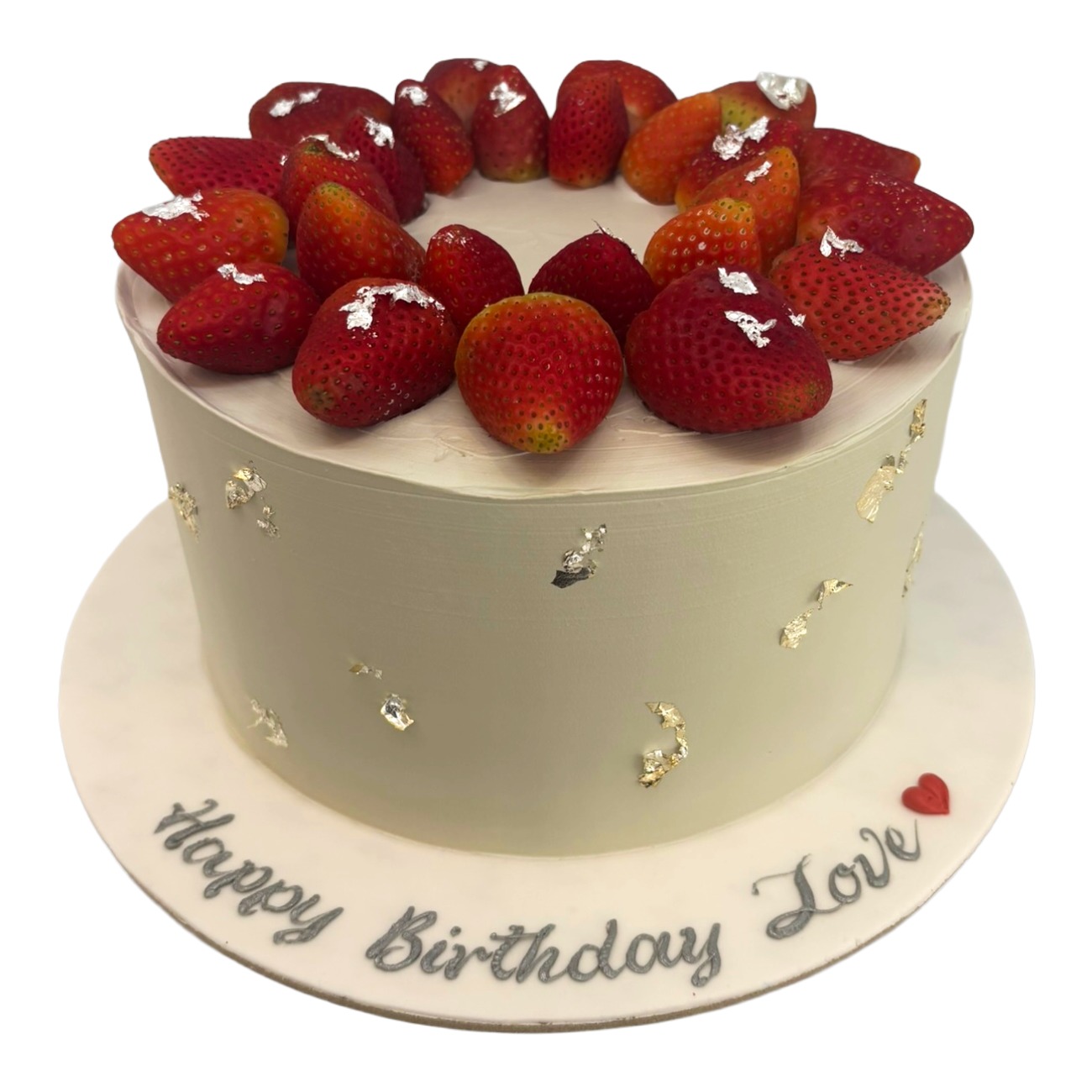 Gold Flake Strawberry Luxury Cake