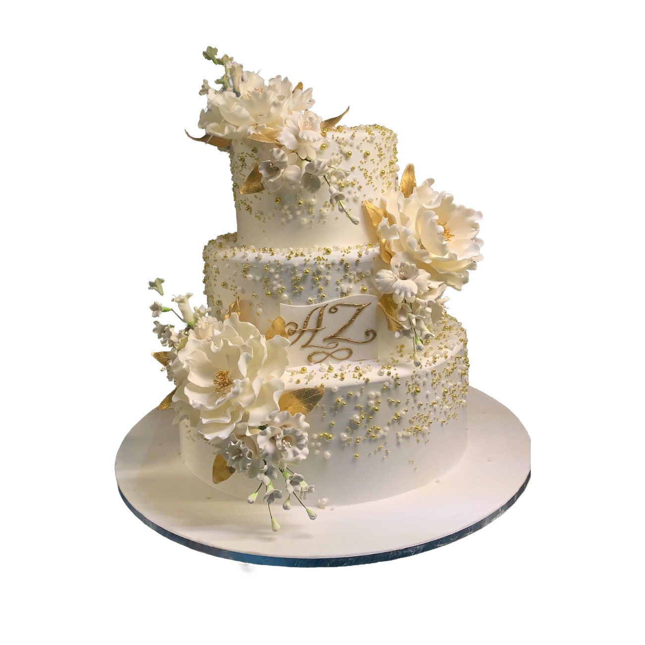 Golden Blossom Luxury Wedding Cake
