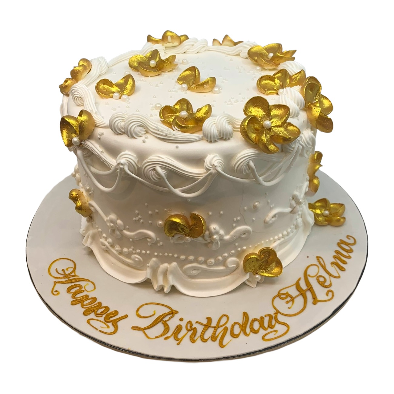 Golden Blossom Vintage Lambeth Cake