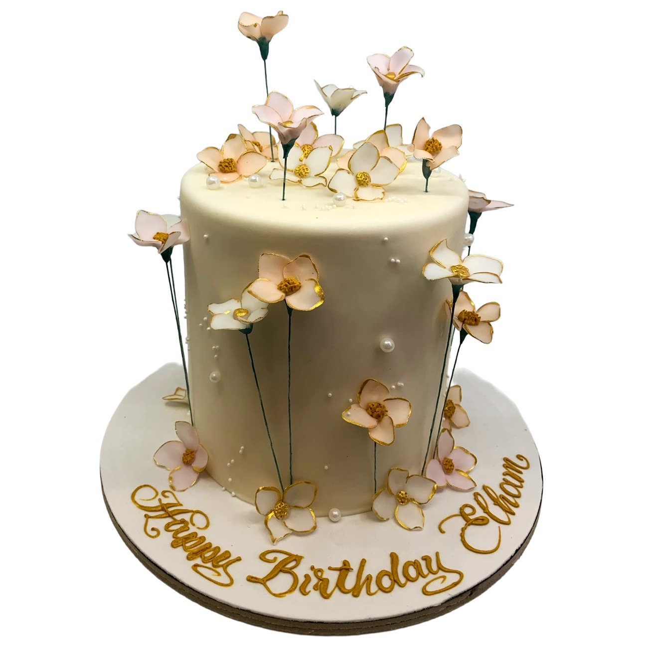 Golden Edge Botanical Bloom Cake