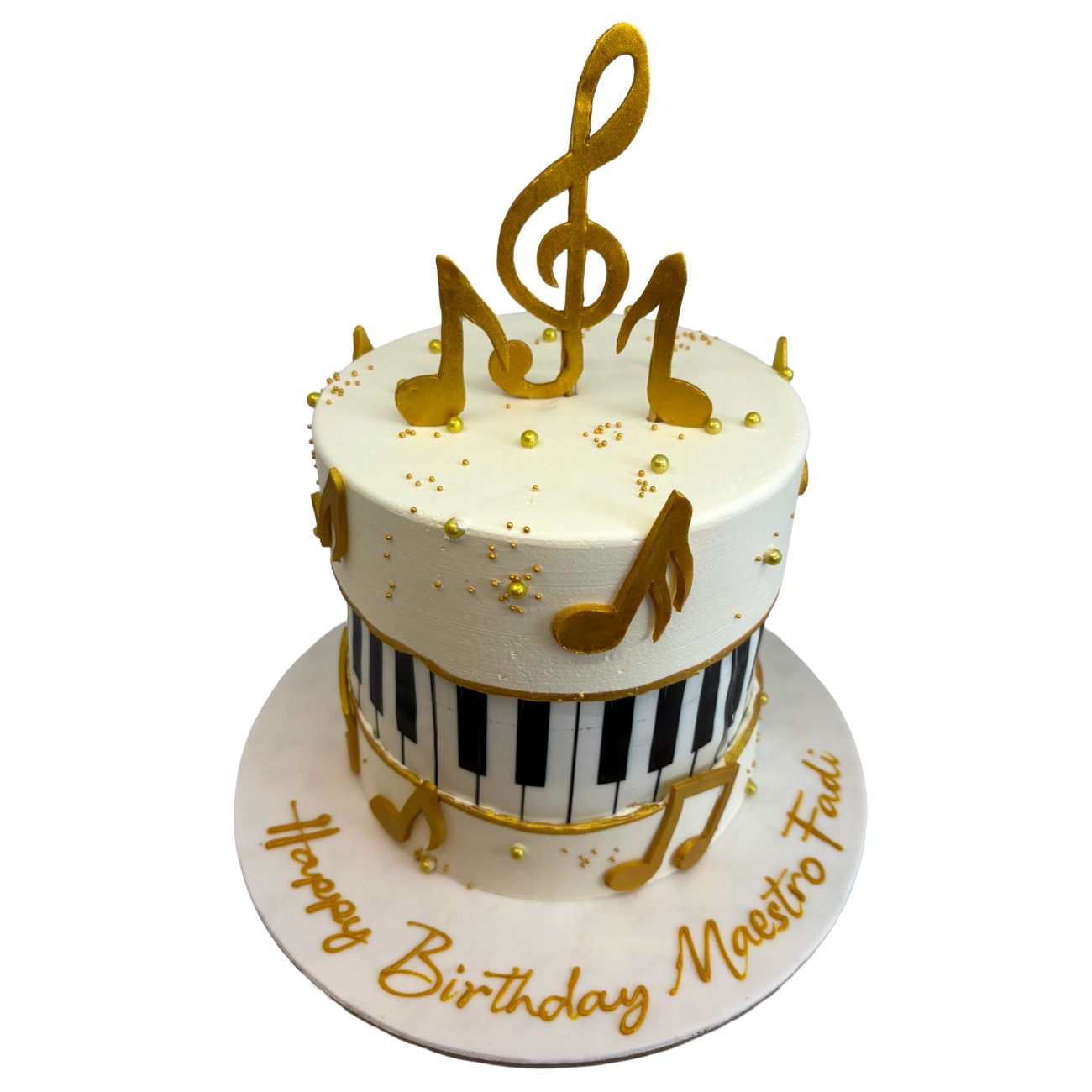 Golden Maestro Keyboard Cake