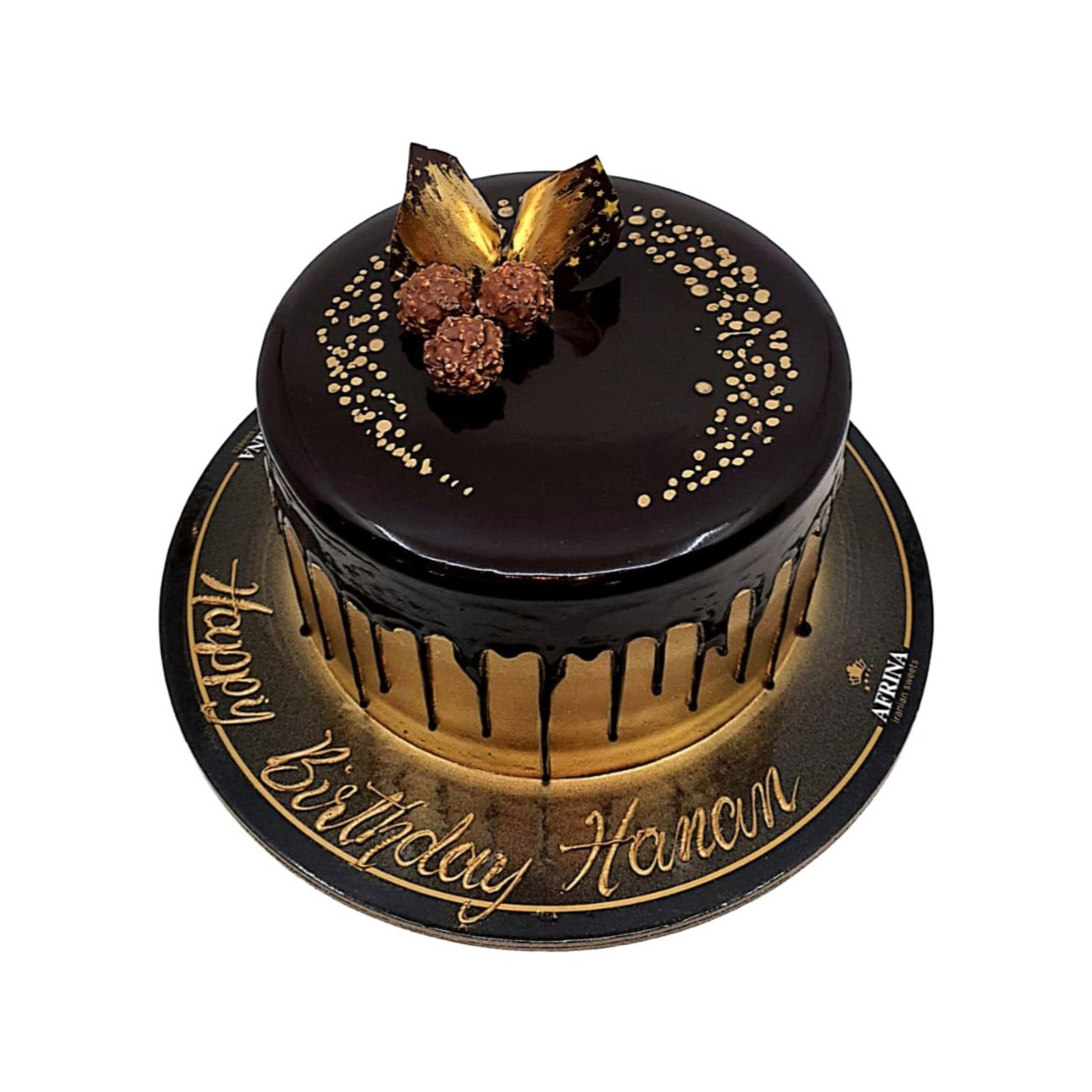 Golden Rocher Mirror Drip Cake