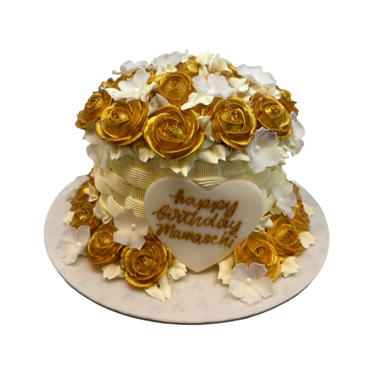 Golden Rose Basket Cake