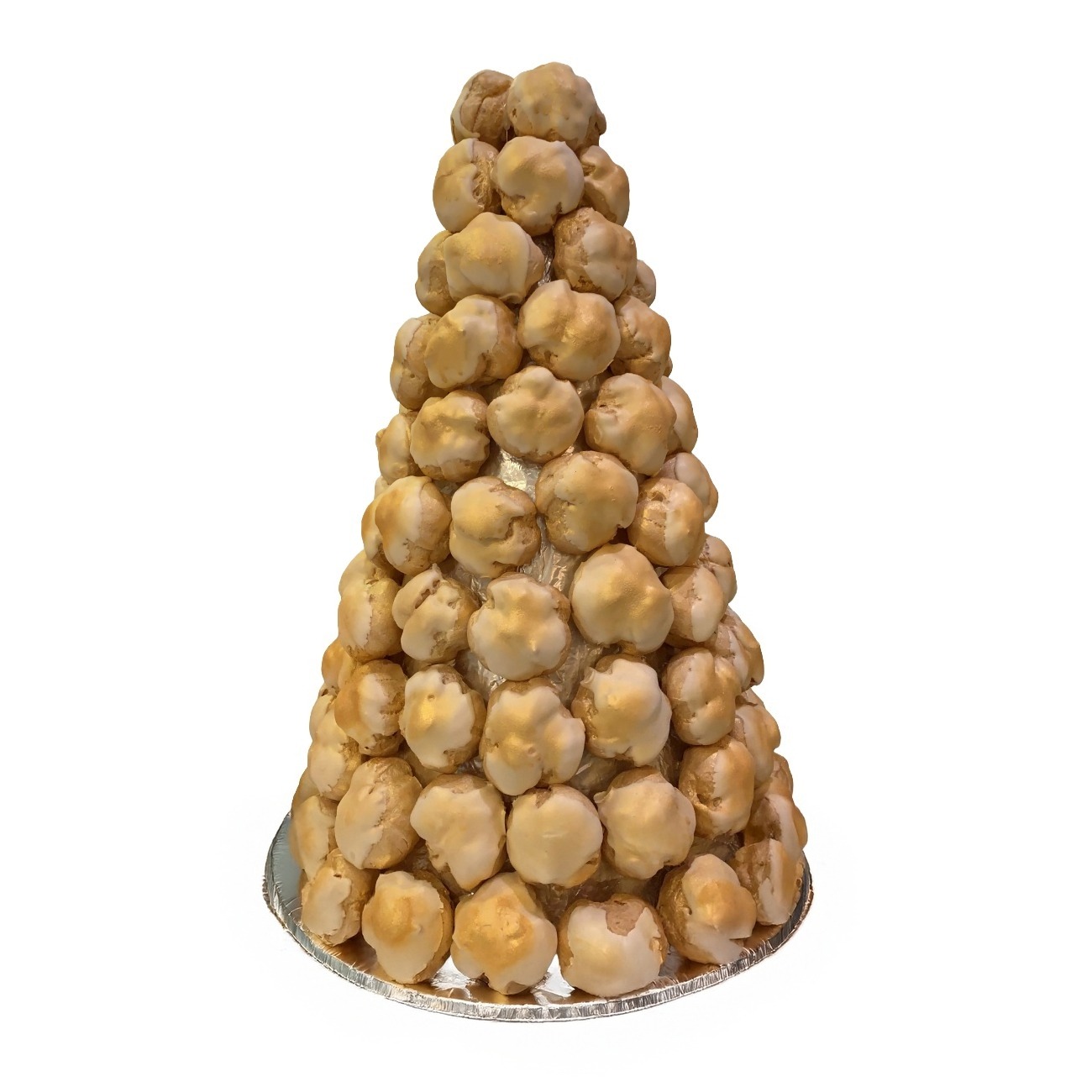Golden Shimmer Cream Puff Tower