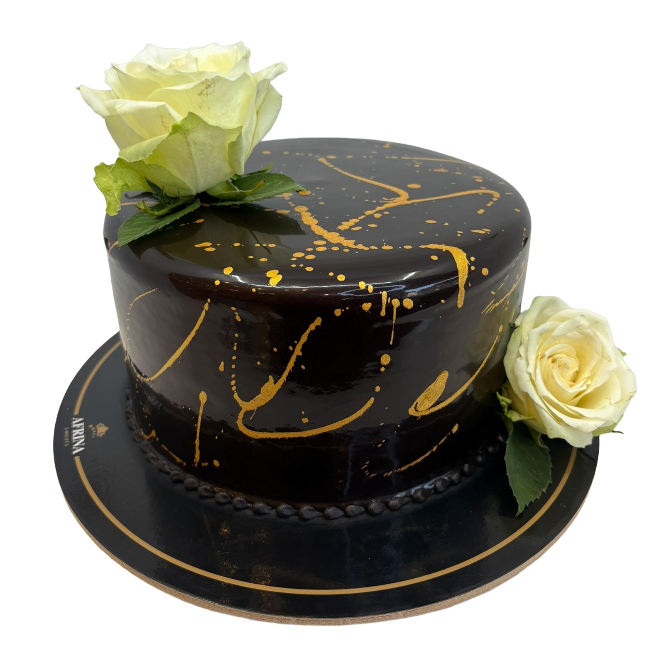 Golden Splatter Chocolate Cake