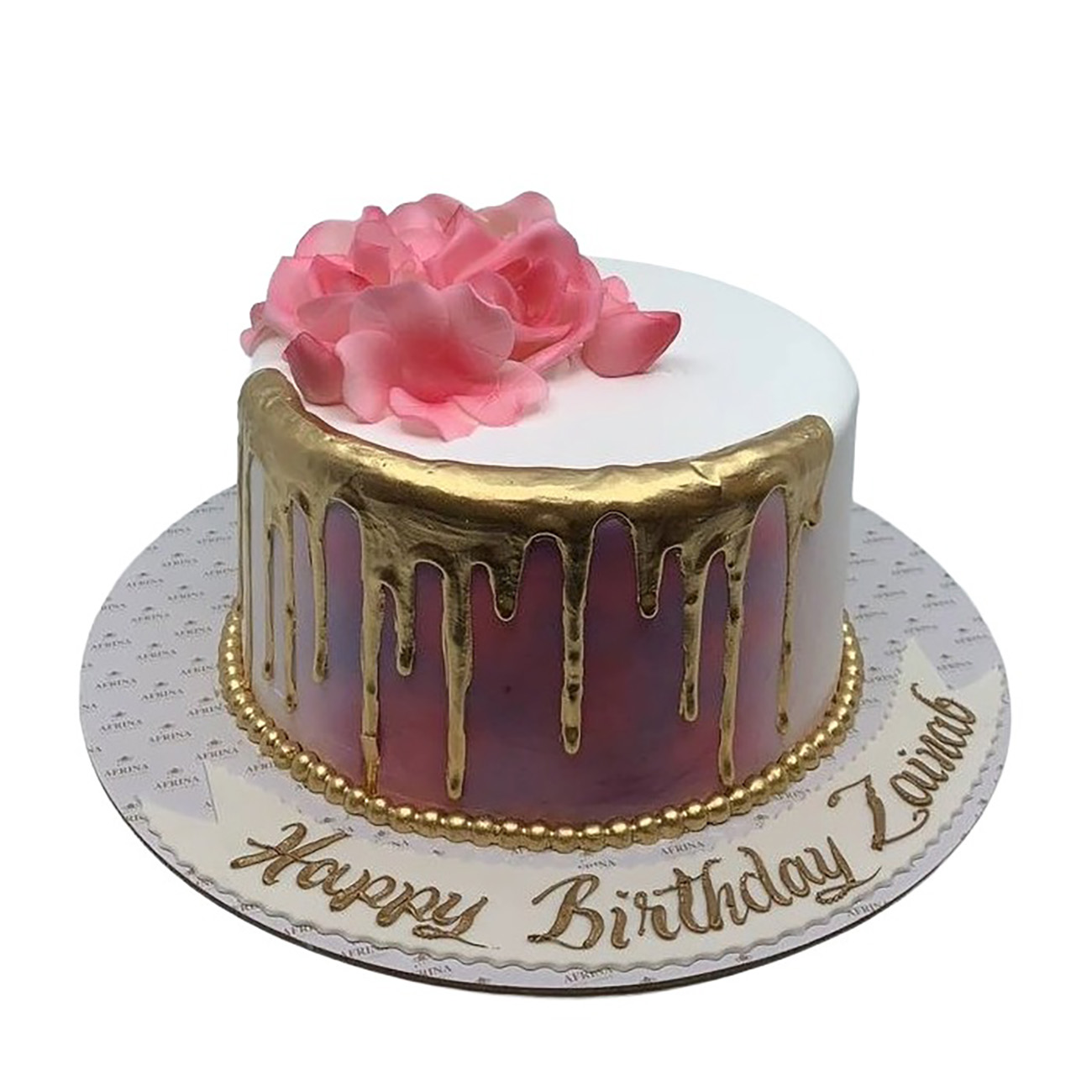Golden Twilight Blossom Cake