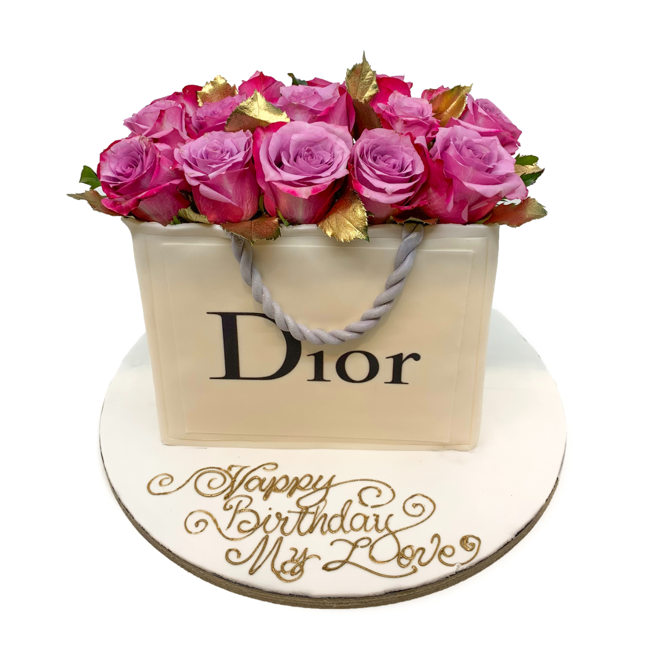 Haute Couture Floral Shopping Bag Cake