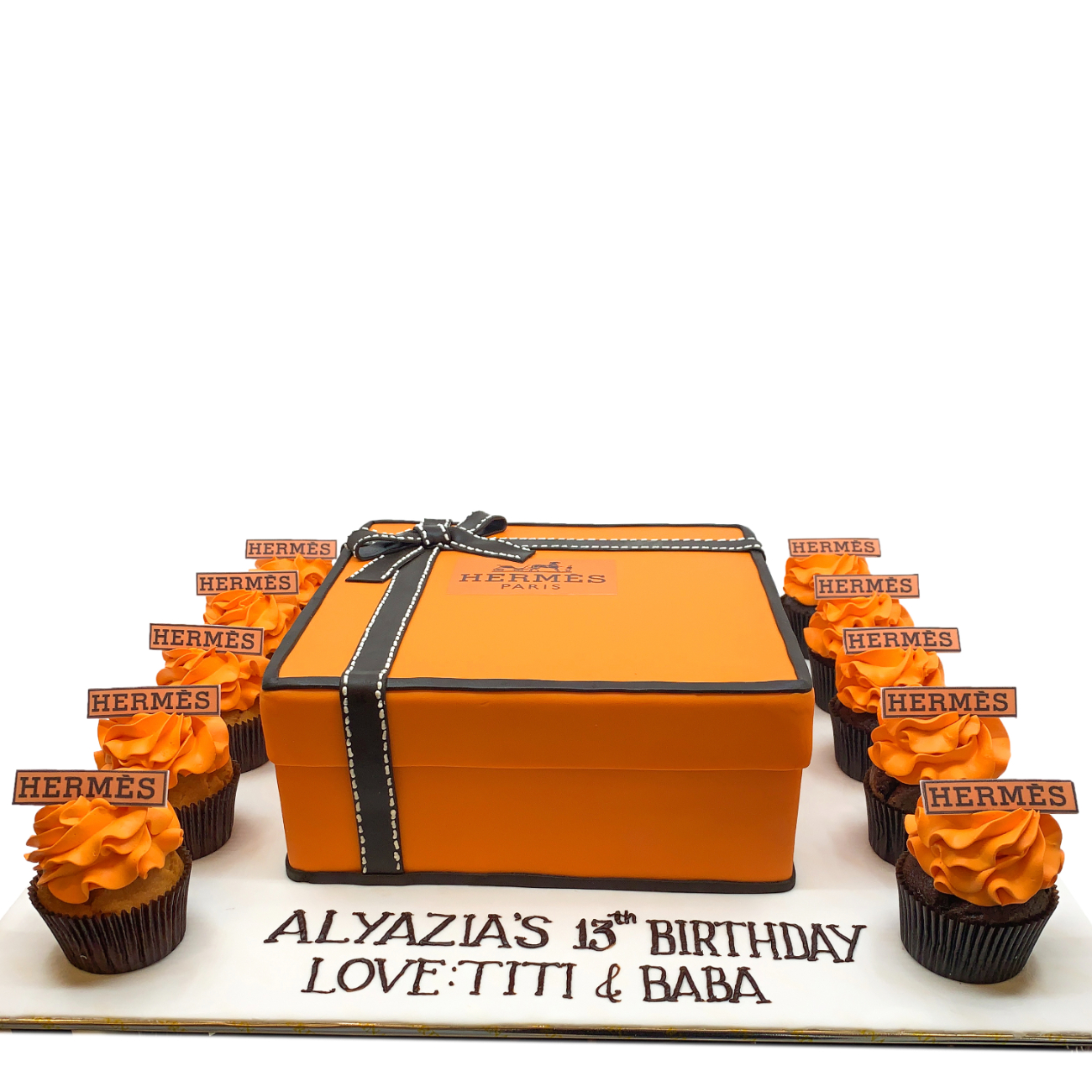 Hermes Inspired Signature Orange Box & Cupcake Set