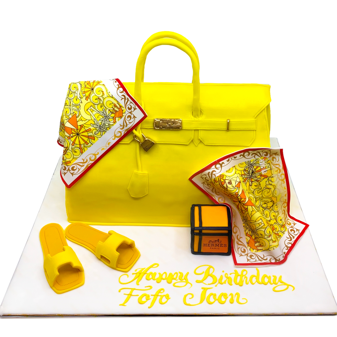 Hermes Inspired Sunshine Birkin Fashion Cake