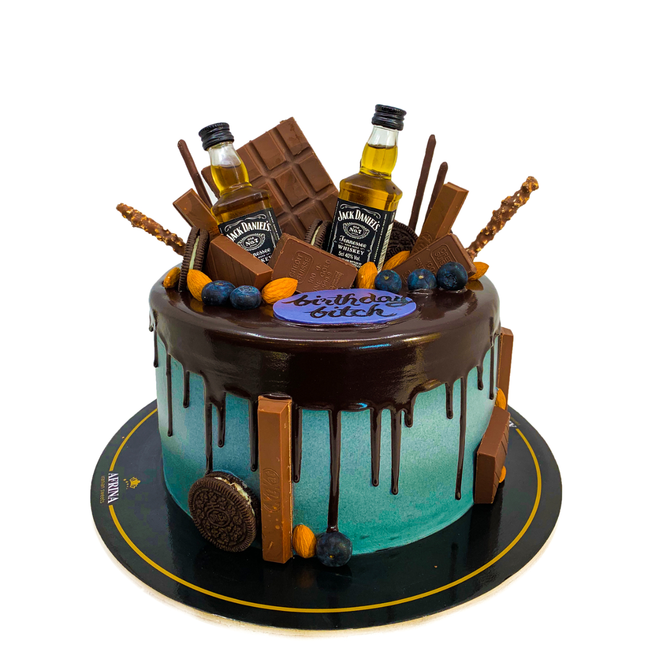Jack Daniel’s & Chocolate Teal Drip Cake