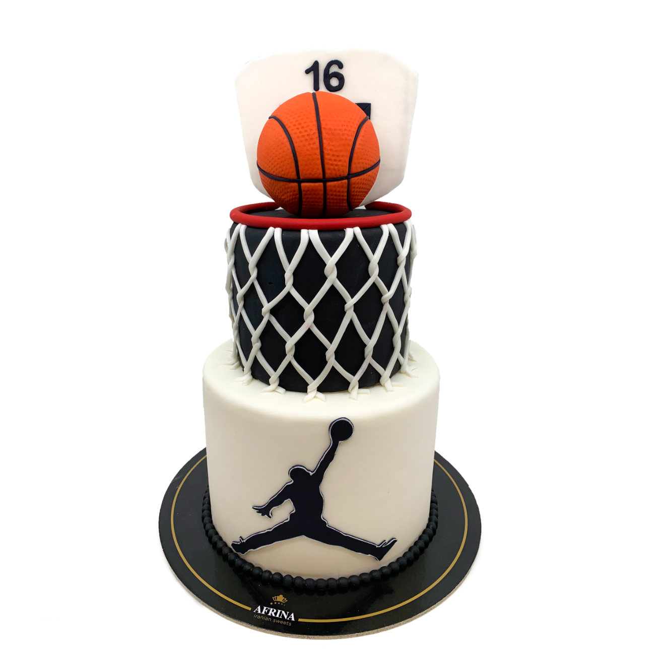 Jumpman Basketball Hoop Tiered Cake
