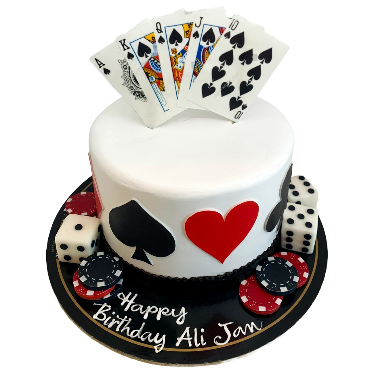 Las Vegas Poker Royal Flush Birthday Cake
