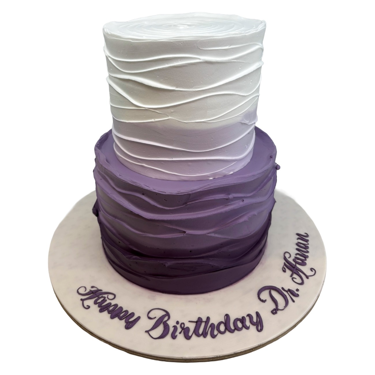 Lavender Ombré Textured Buttercream Wedding Cake