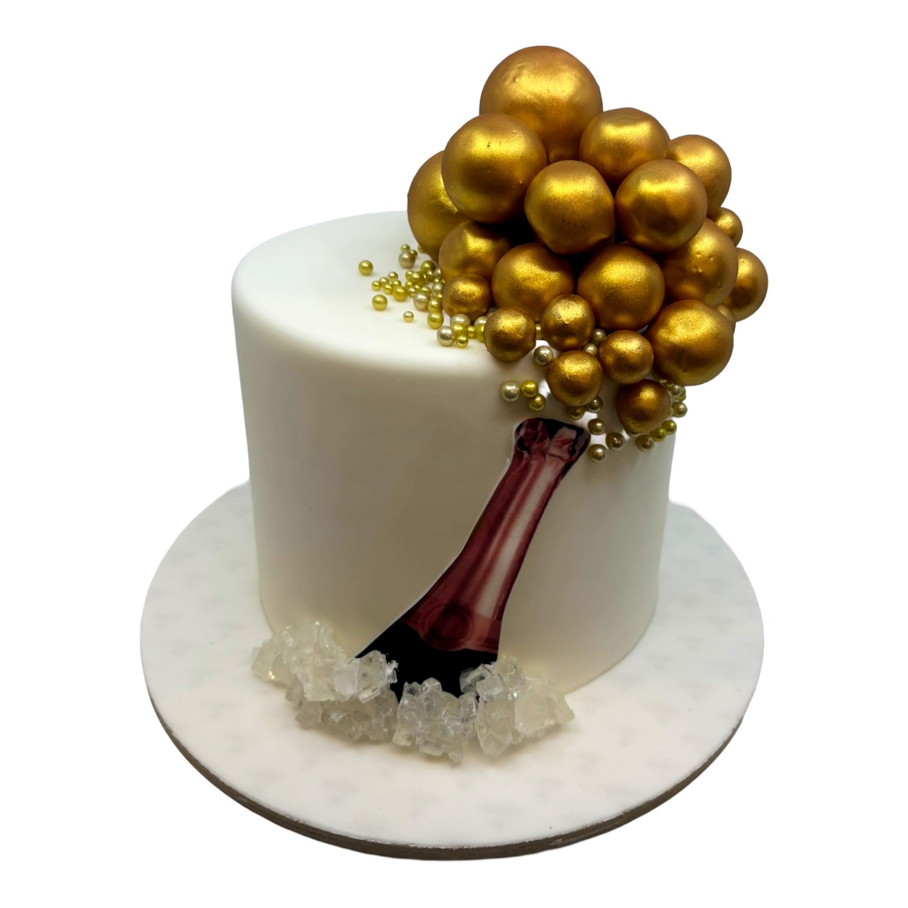Luxury Champagne & Gold Spheres Cake