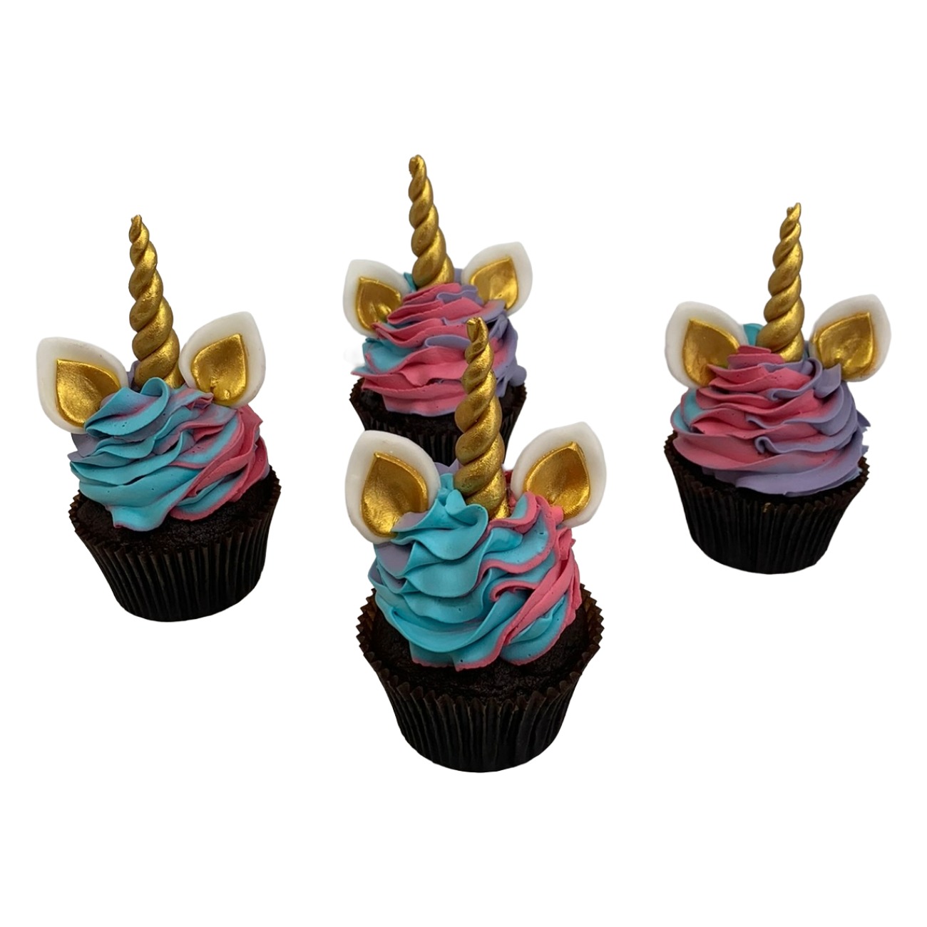 Magical Gold Horn Unicorn Cupcakes