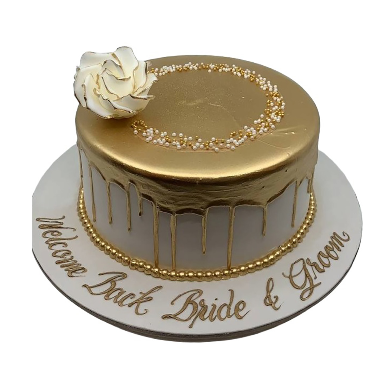 Majestic Gold Drip Cascade Cake
