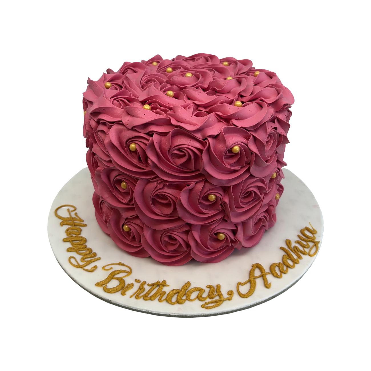 Majestic Pink Rosette Cake