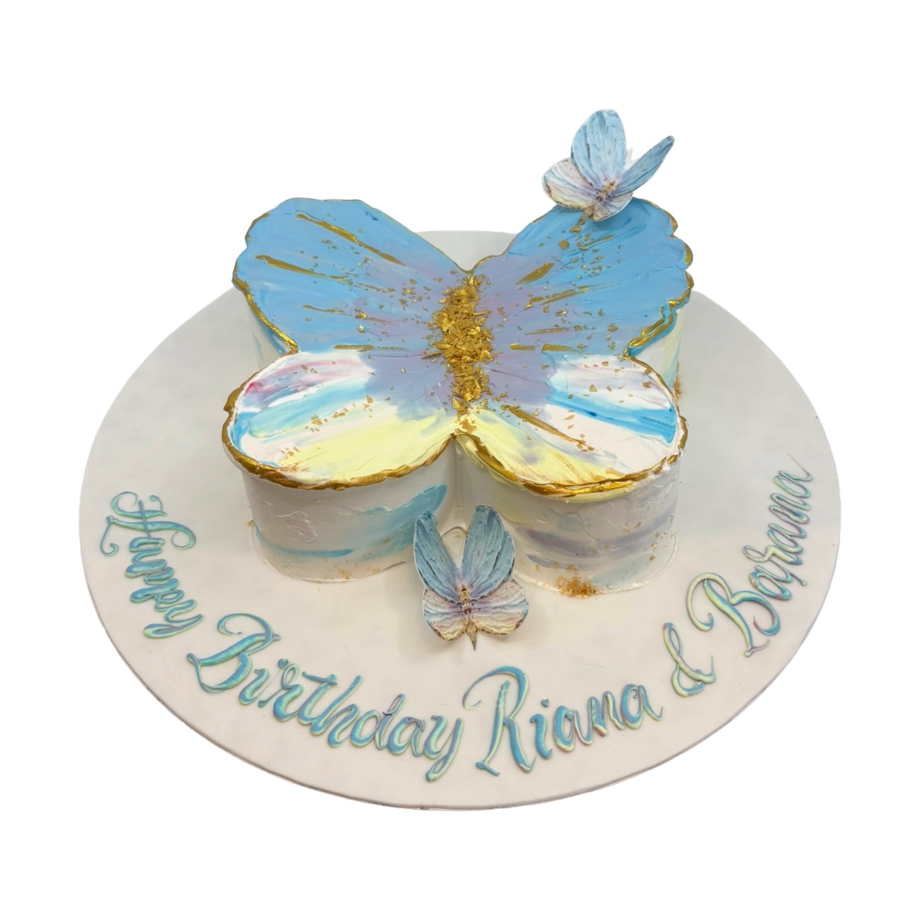 Majestic Watercolor Butterfly 3D Cake