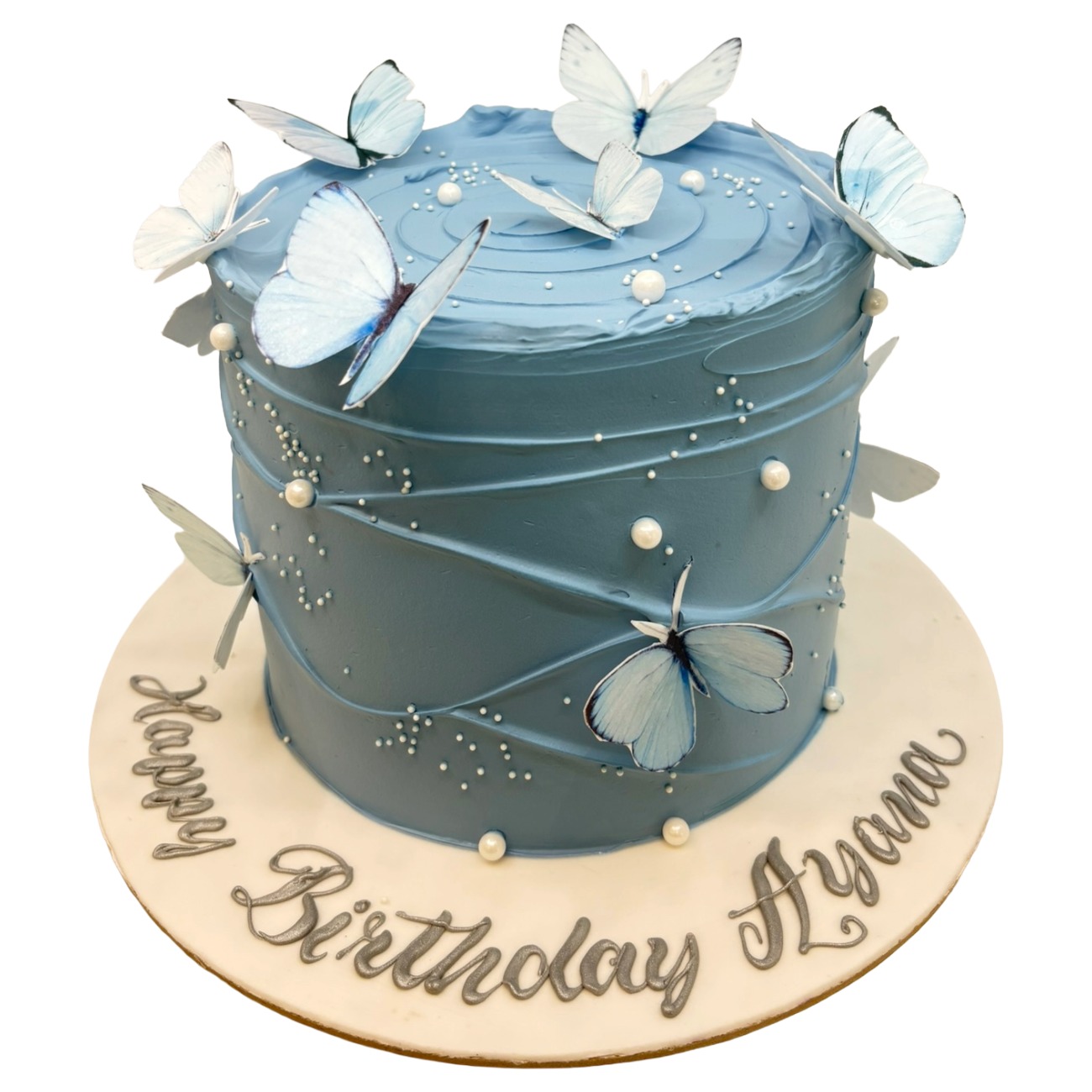 Midnight Azure Butterfly Cake