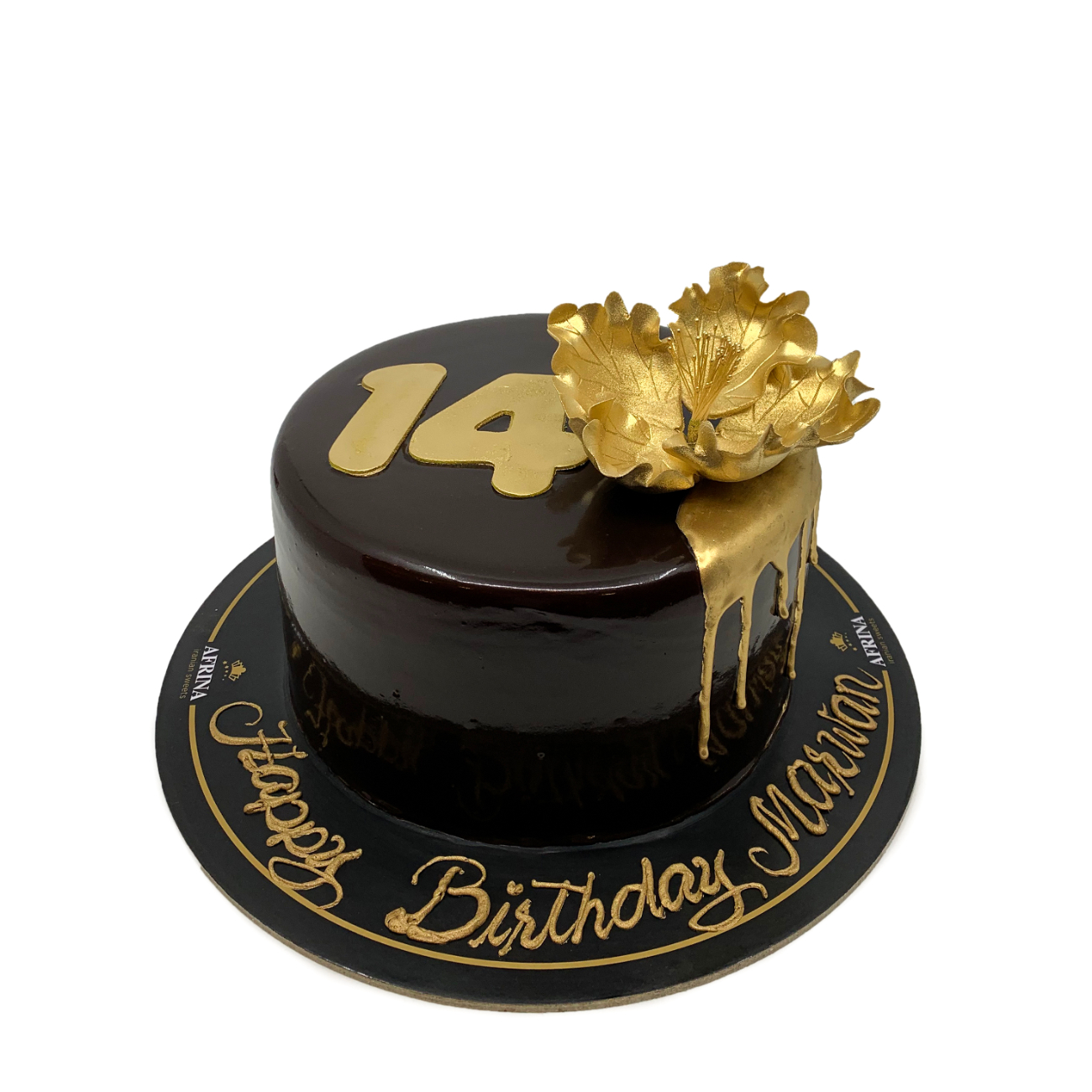 Midnight Chocolate & Gold Lustre Cake