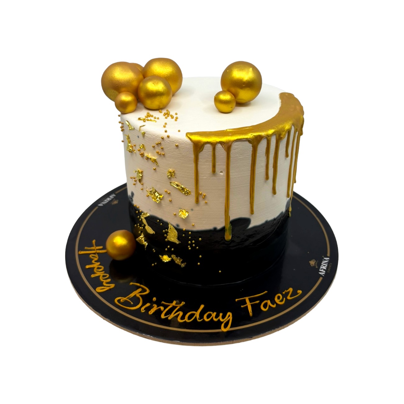 Midnight Gold Abstract Cake