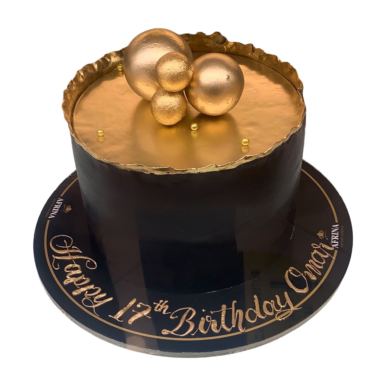 Midnight Gold Orb Cake