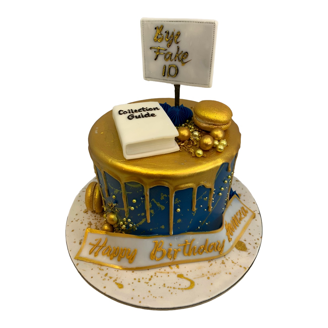 Midnight Sapphire & Gold Luxury Cake