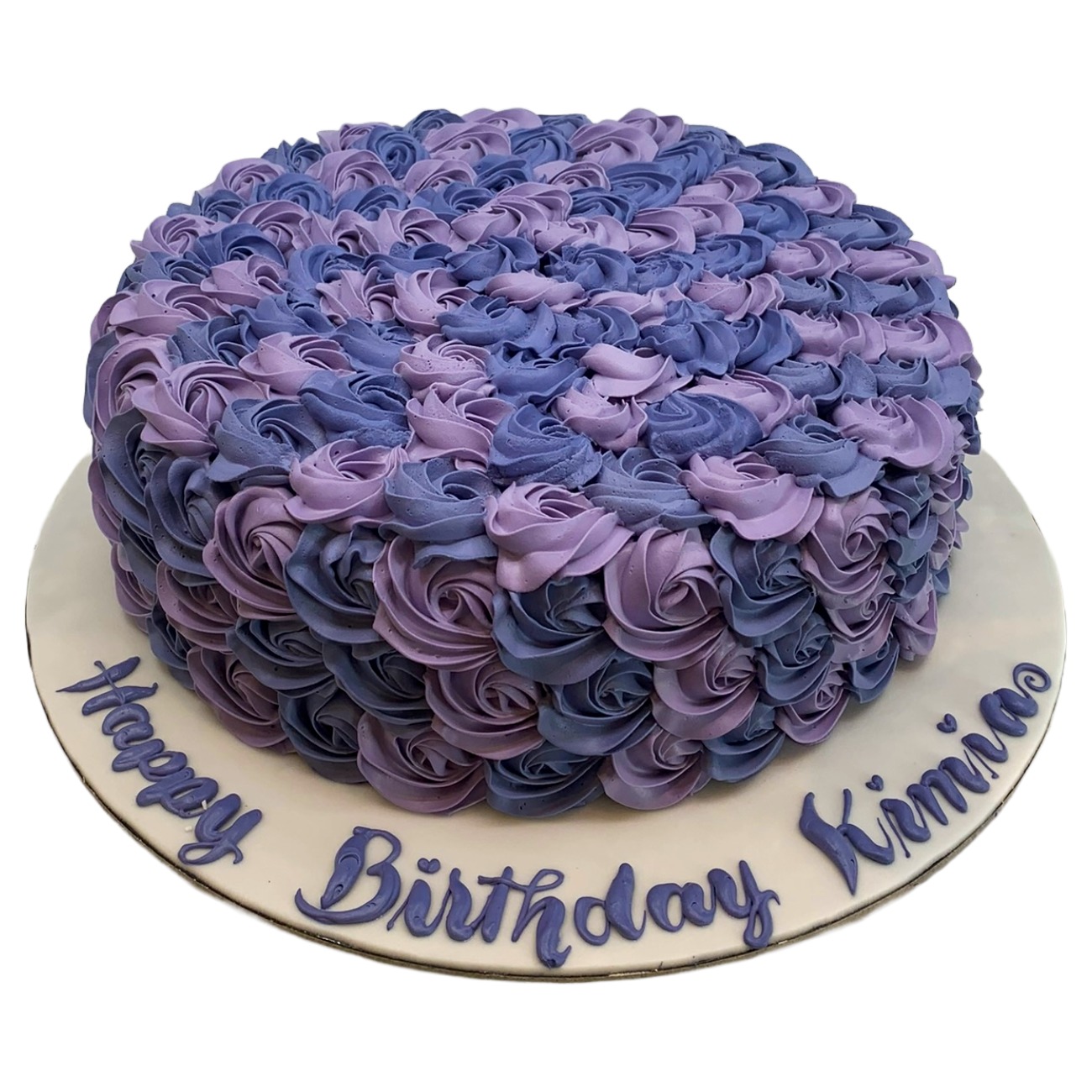 Midnight Violet Rosette Cascade Cake
