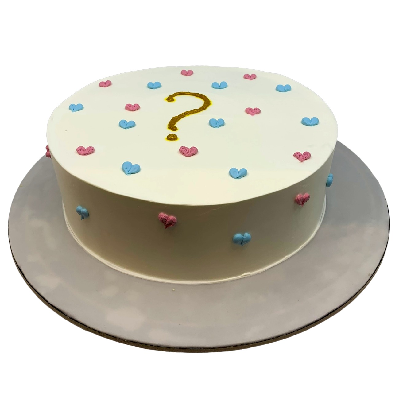 Minimalist Heart Gender Prediction Cake