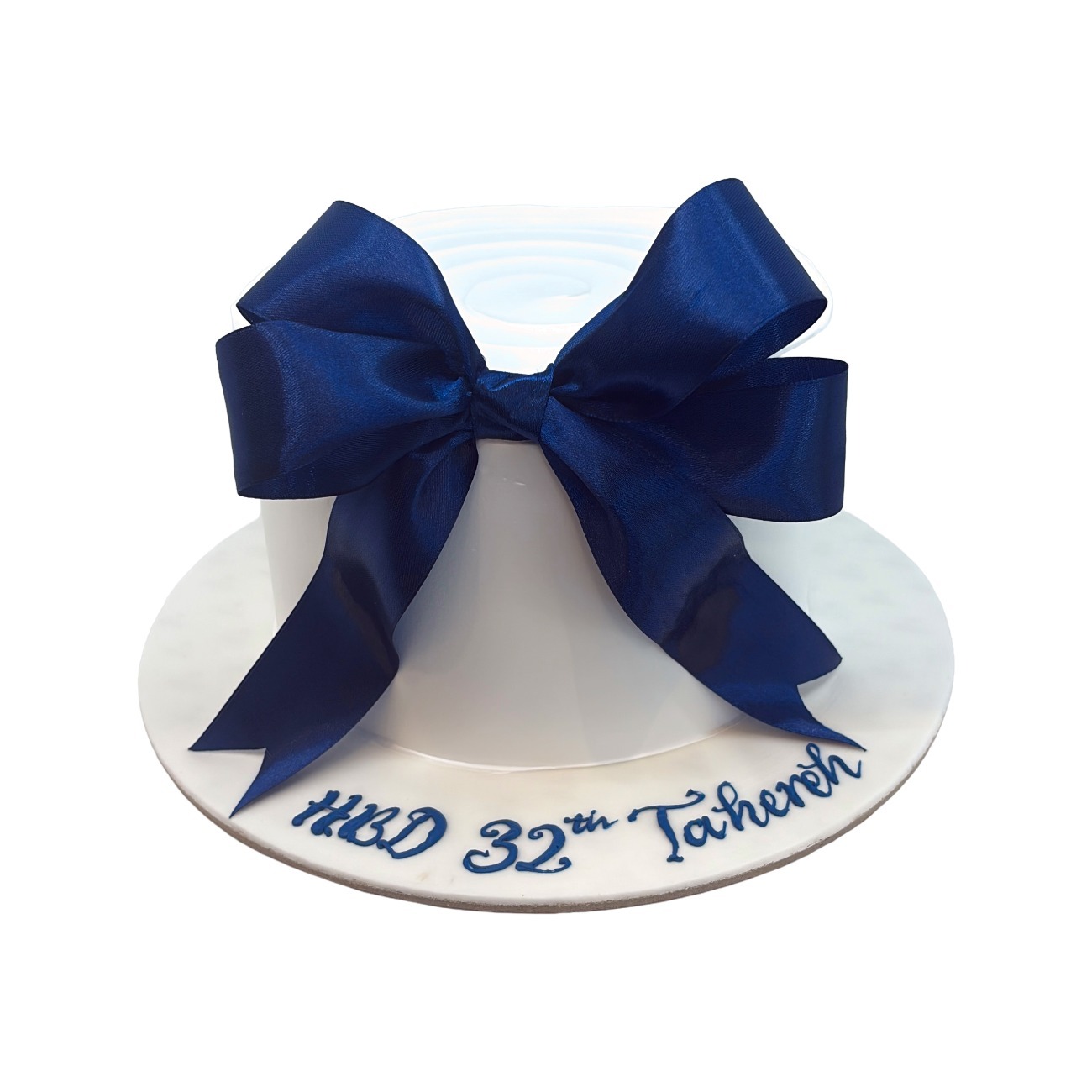 Minimalist Navy Bow Cake